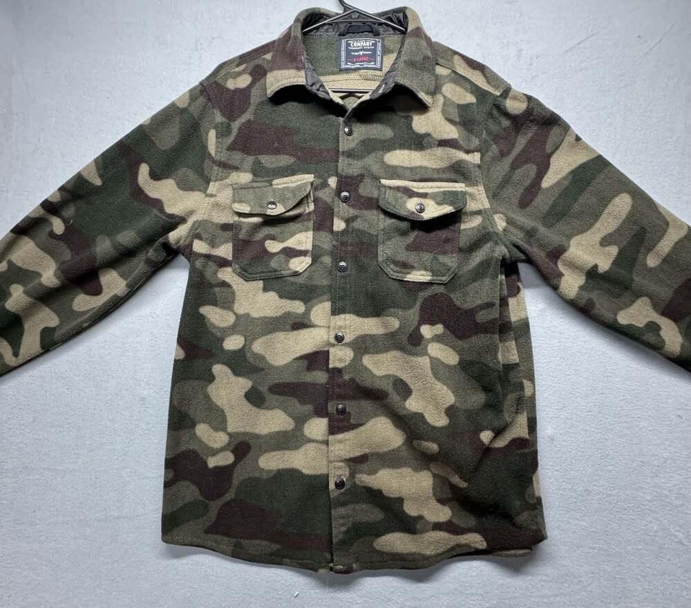 Company Eighty One Men's Camouflage Long Sleeve Fleece Shirt Jacket